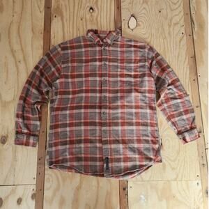 Vintage Consensus Plaid Flannel Shirt Large Earth Tones Nature Y2k Vintage